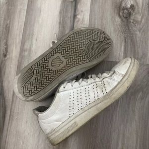 K-Swiss White Low Top Ankle Sneakers